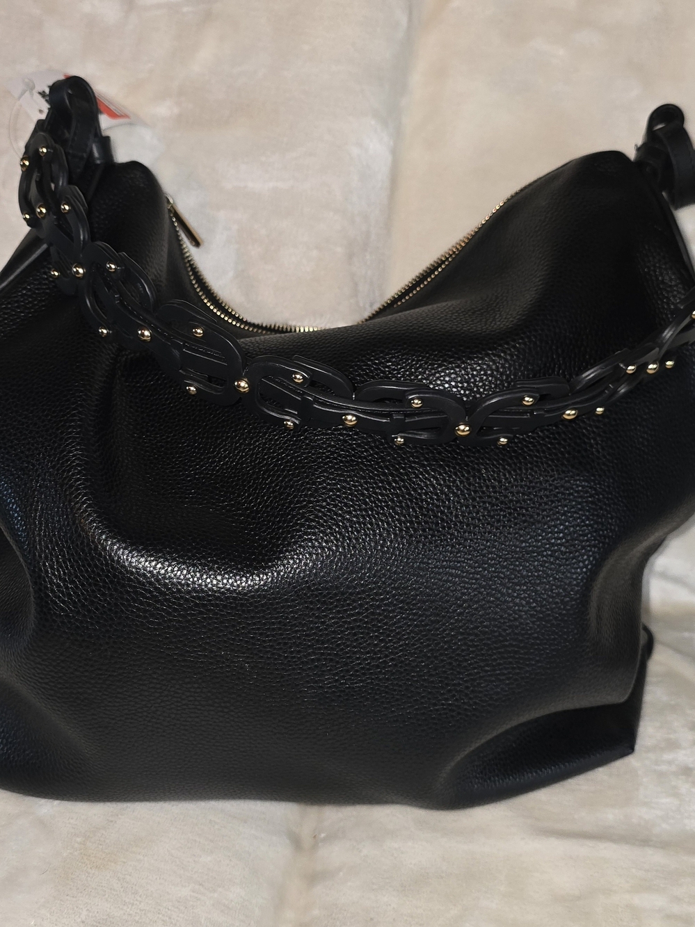 Sam Edelman Bay Chain Link Pebbled Leather Hobo Bag